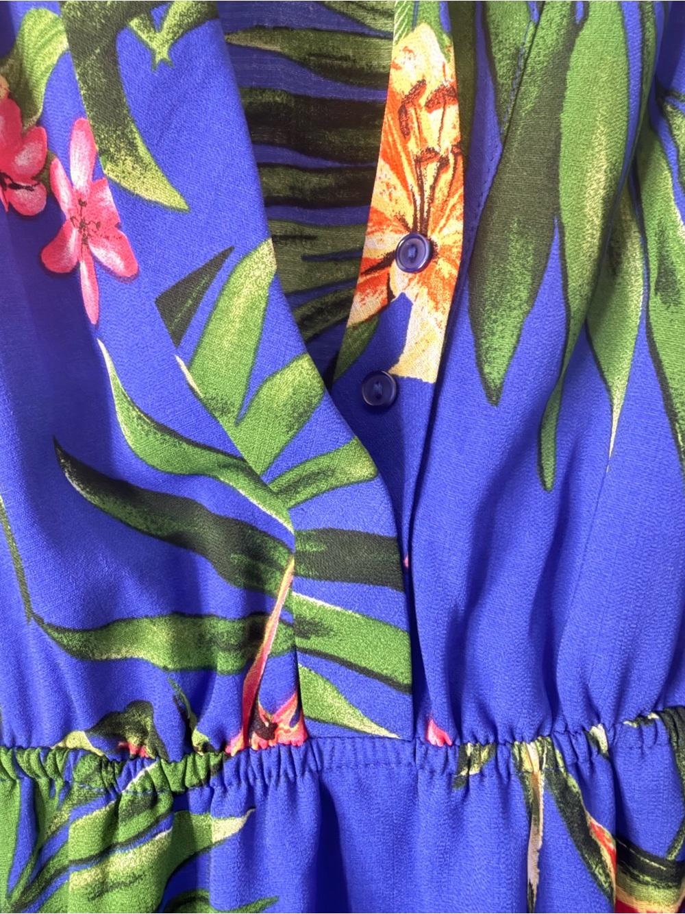 Urban Outfitters Blue Tropical Print Mini Dress - Picture 7 of 8